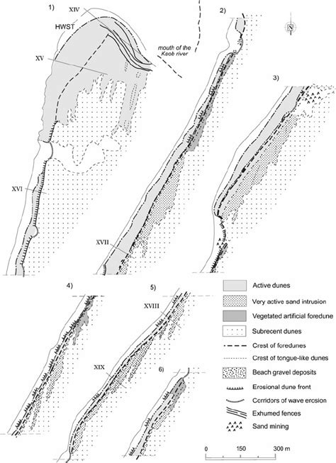 Cartographic representation of the different dune types and other ...