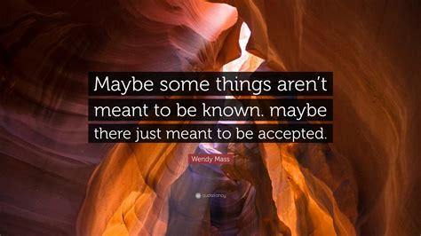 Wendy Mass Quote: “Maybe some things aren’t meant to be known. maybe