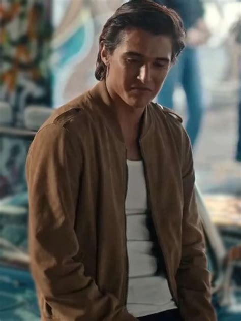 Geek Girl 2024 Liam Woodrum Brown Bomber Jacket