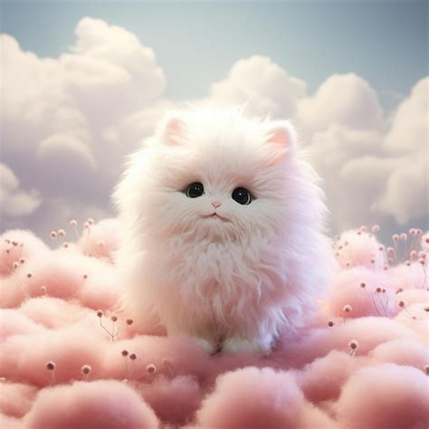 cute kitten  fluffy clouds images    freepik