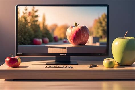 premium photo  computer monitor   apple   screen