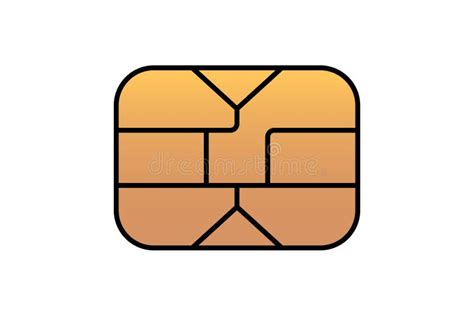 EMV Gold Chip Icon for Bank Plastic Credit or Debit Charge Card. Vector ...