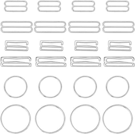 72Pcs 6 Styles Bra Strap Hooks Metal Alloy Swimsuit Tops Clips