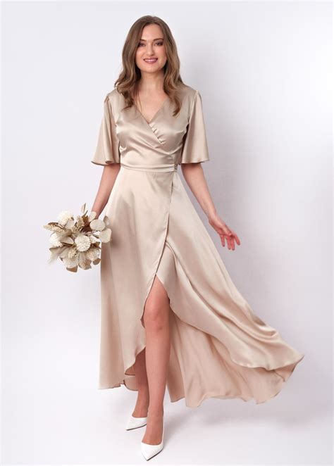 champagne wrap dress holiday wrapping inspiration