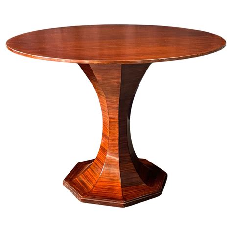 Mid-Century Carlo De Carli Wooden Circular Table with Octagonal Base