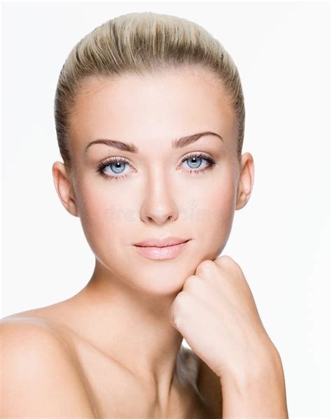 Beautiful Woman with Beauty Face - Isolated Stock Photo - Image of calm