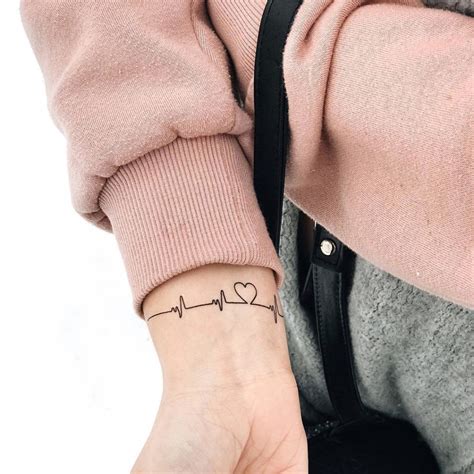 Тимчасове тату купити - "Пульс" Чорно-біле