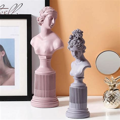 colorful ancient greek roman bust sculpture