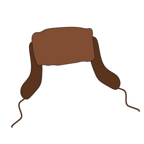 Premium Vector | Ushanka hat fur russian cap brown headdress cartoon ...