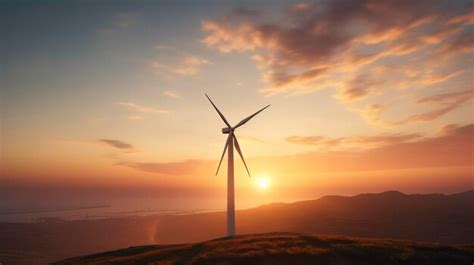 Premium Photo | A photo of a wind turbine at sunset