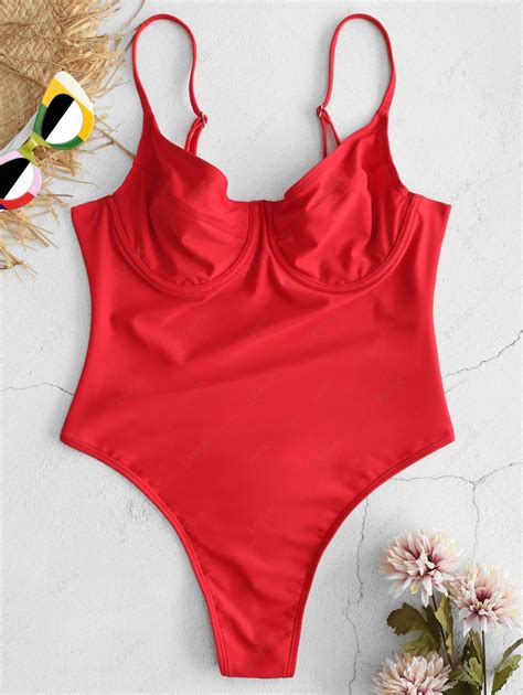 ZAFUL High Cut Thong One-piece Swimsuit In LAVA RED | ZAFUL 2026