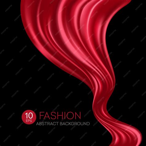Красная летящая шелковая ткань. fashibackground | Премиум векторы