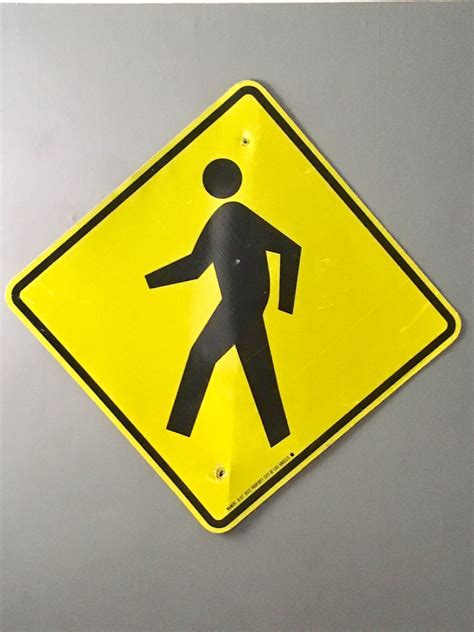Vintage Los Angeles Pedestrian Crossing Sign