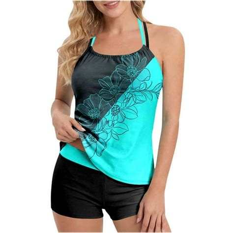 favipt sport tankini swimsuits  women floral print tummy control