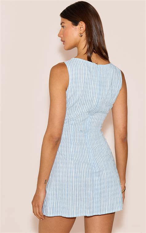 blue striped boat neck dress dresses plt usa