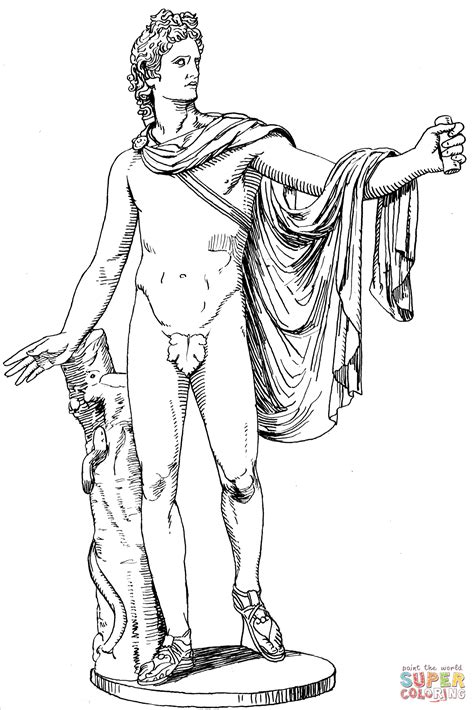 Apollo Statue coloring page | Free Printable Coloring Pages