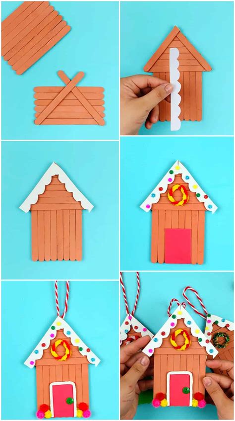 Gingerbread House Popsicle Stick Craft