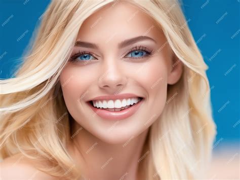 Premium Photo | Beautiful blond fashion model smiling looking at camera ...