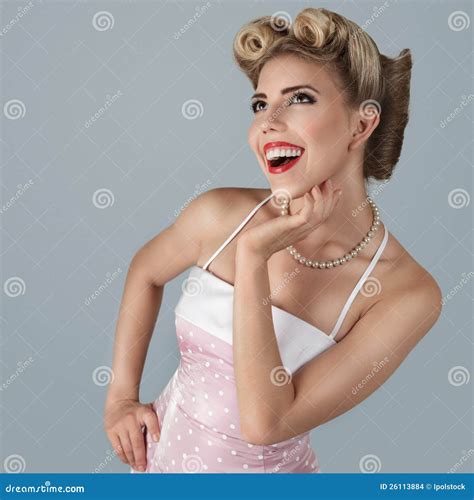 Classic Retro Style Young Pin-up Girl Stock Photo - Image of girl