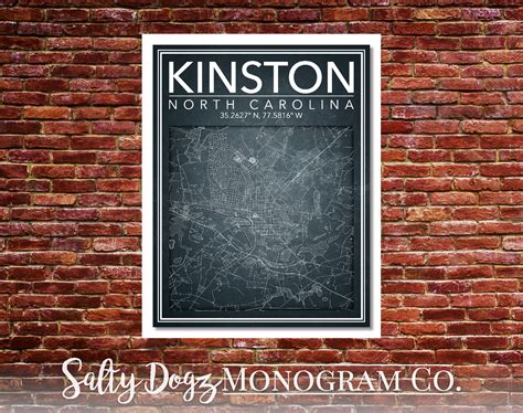 Wall Art Map Print of Kinston, North Carolina!!! - Etsy