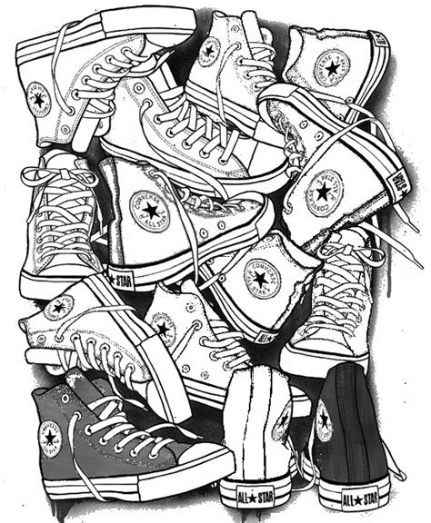 Converse Shoe Coloring Page at GetColorings.com | Free printable ...