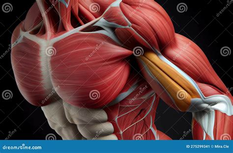 Human Biceps Tendon Anatomy On Scientific Background. Royalty-Free ...