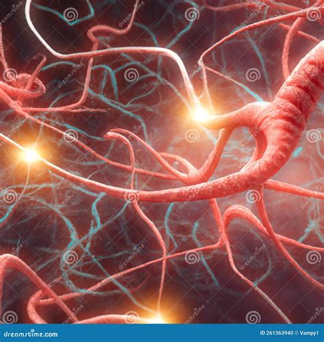 Neurons, Brain Cells, Located In The Pons Of The Human Brain Royalty