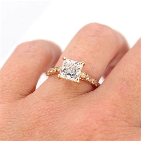 The Fiona Hidden Halo Ring | Princess Cut Ring | Taylor Custom Rings