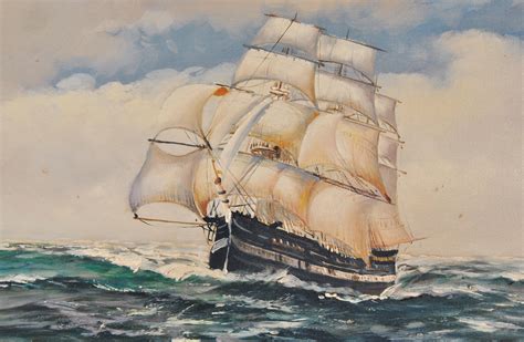 Sailing Ship Oil Painting at PaintingValley.com | Explore collection of ...
