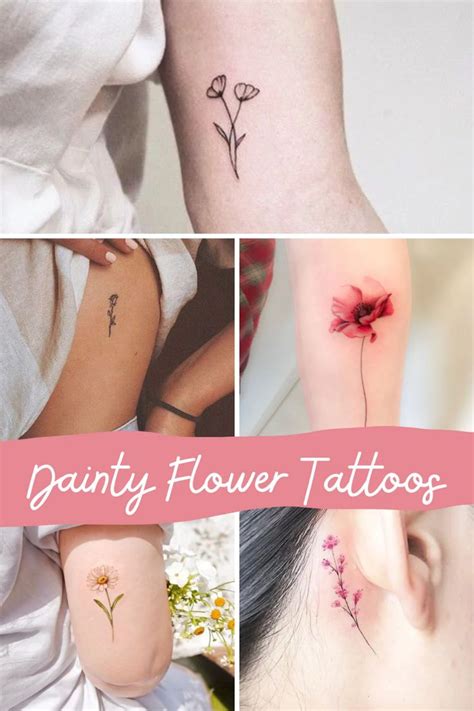 143+ Tiny Flower Tattoos Petite + Pretty Designs - TattooGlee | Tiny ...