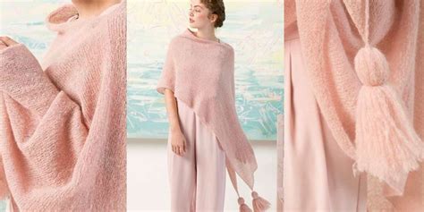 Пончо из альпака спицами из пряжи Lang Yarns Alpaca Superlight с ...