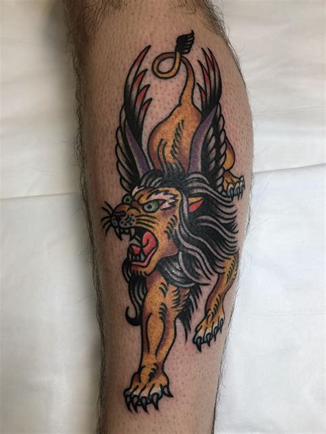 Winged Lion done by Fergus Simms at Melbourne Tattoo Co. : r/tattoos