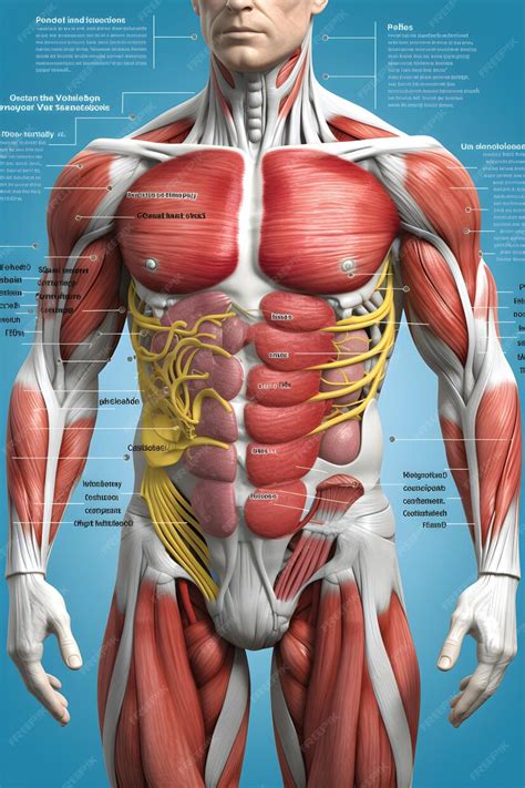 detailed  labeled depiction   human abdominal  abs anatomy