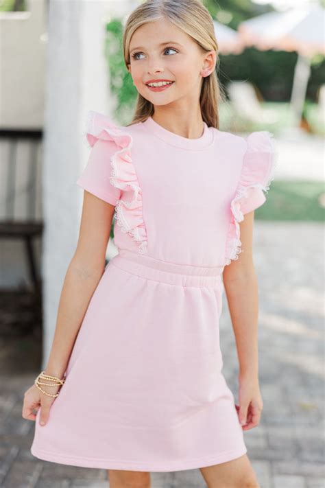 Girls: The Maisie Pink Sweatshirt Dress – Shop the Mint