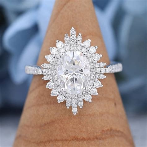 Faux Jewel 1.9 Ct Oval Cut White Diamond Rings for Her - Birth Stone