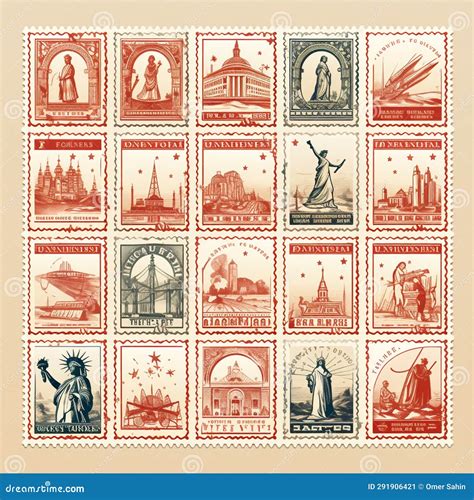 Imprinted Legacies: a Historical Collection of Collectible Stamps Stock
