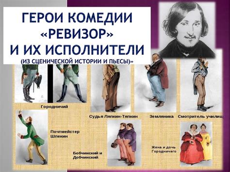 Герои комедии «Ревизор» и их исполнители (из сценической истории и ...