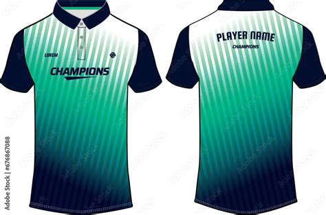 sports polo collar  shirt jersey design vector template cricket