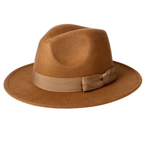 men women wide brim wool felt fedora panama cowboy girl hat casual jazz