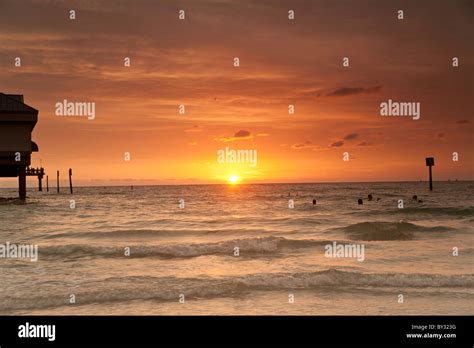 Sunset at Pier 60 at Clearwater Beach, FL Stock Photo - Alamy