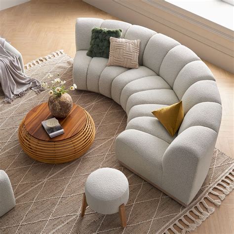 curved sofas   chic living room