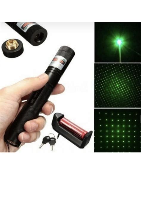 OnlyTech Green lazer Pointer Şarjlı Ultra Güçlü Yeşil Lazer kilitlene