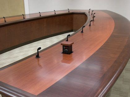 Conference Table with Built-in Microphones