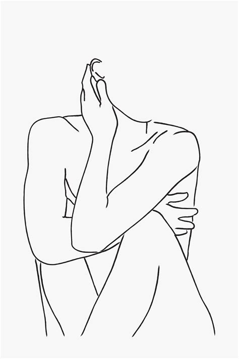 Woman line drawing Female line art, Woman sketch art, Nude art, Single