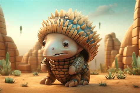 Premium AI Image | Illustrative 3D Armadillo in Its Natural Habitat