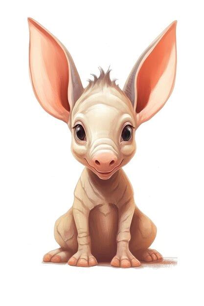 Premium AI Image | Cute baby Aardvark in Cartoon Style on white background generative AI