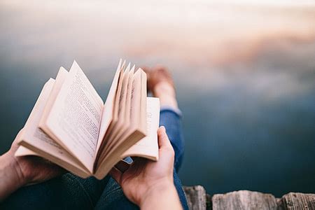 Royalty-Free photo: Reading book at lake | PickPik