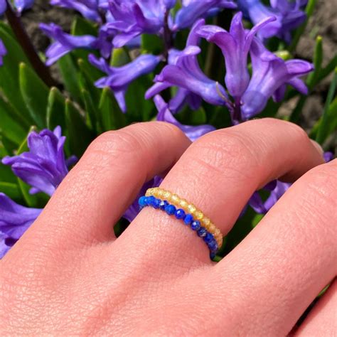 Сет "Україна" желто-голубой Браслет, Серьги и Колечки из Лазурита и ...