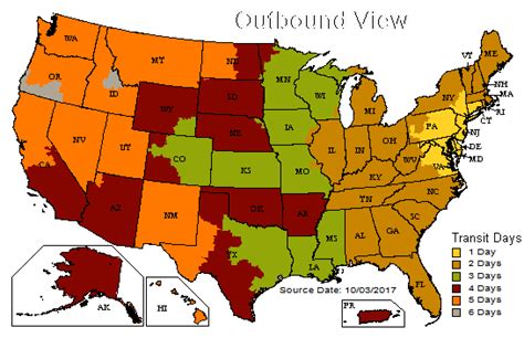 UPS Ground Shipping Map | All Sports Officials