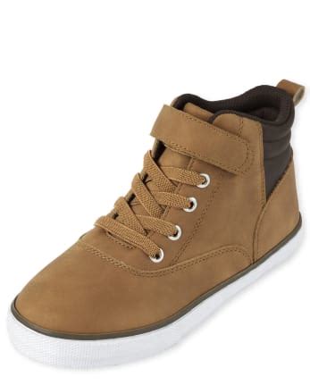 Boys Lace Up Hi Top Sneakers | The Children's Place - TAN